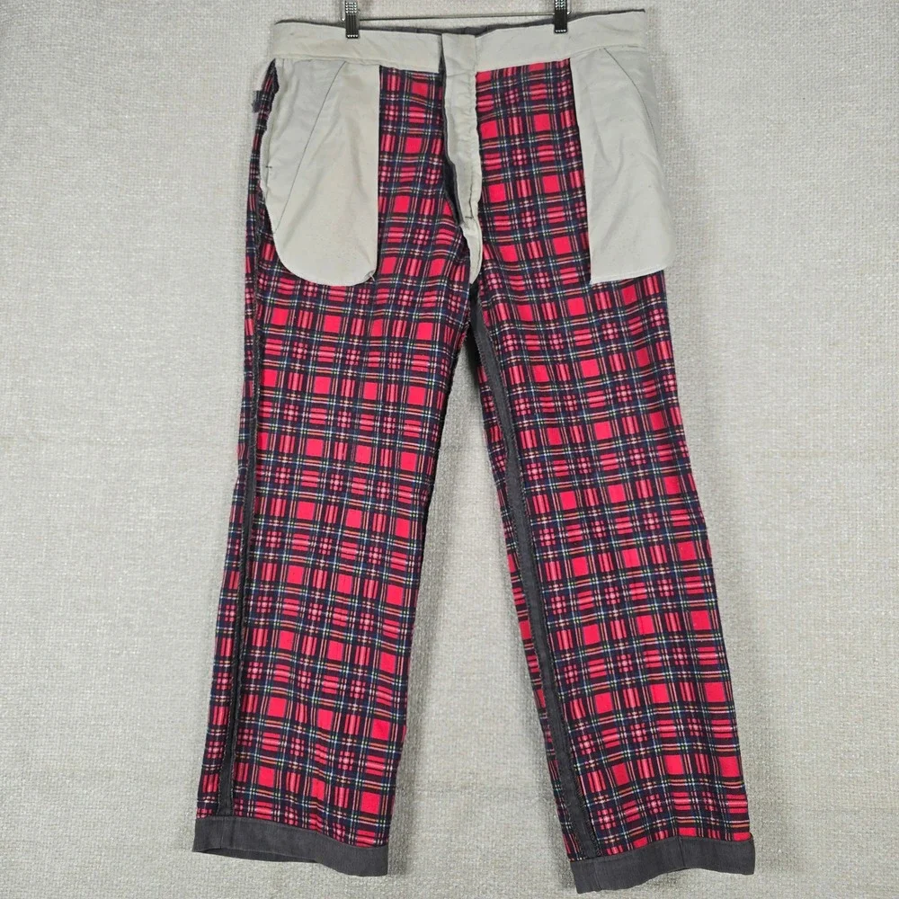 Vintage Sears Flannel‎ Lined Corduroy Work Pants 40x30 Grey Plaid Lined 80s